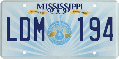 MS license plate LDM194