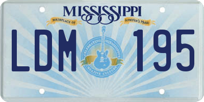 MS license plate LDM195