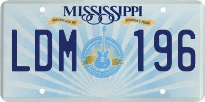 MS license plate LDM196
