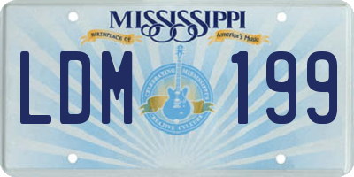 MS license plate LDM199