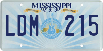 MS license plate LDM215