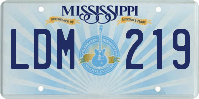 MS license plate LDM219