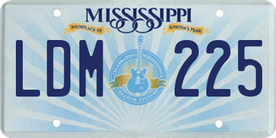MS license plate LDM225