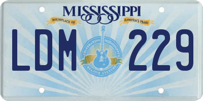MS license plate LDM229