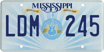 MS license plate LDM245