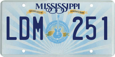 MS license plate LDM251