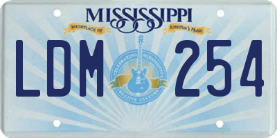 MS license plate LDM254