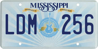 MS license plate LDM256