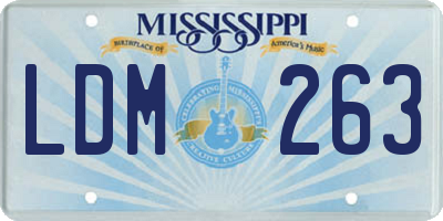 MS license plate LDM263