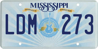 MS license plate LDM273