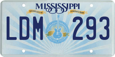 MS license plate LDM293