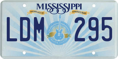 MS license plate LDM295