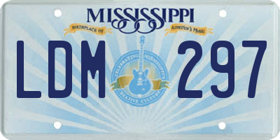 MS license plate LDM297