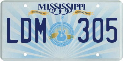MS license plate LDM305