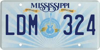 MS license plate LDM324