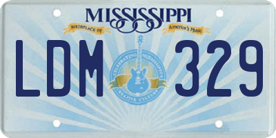 MS license plate LDM329