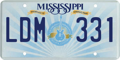 MS license plate LDM331