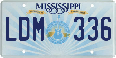 MS license plate LDM336