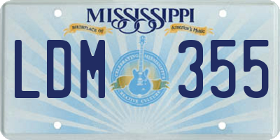 MS license plate LDM355