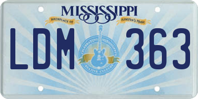 MS license plate LDM363