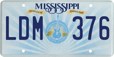 MS license plate LDM376