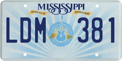 MS license plate LDM381