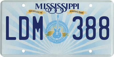 MS license plate LDM388
