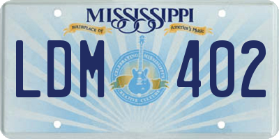 MS license plate LDM402