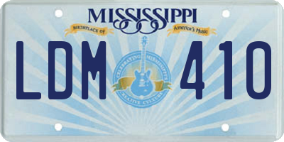 MS license plate LDM410