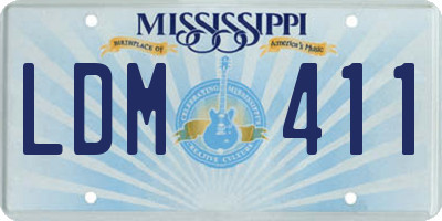 MS license plate LDM411
