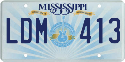 MS license plate LDM413