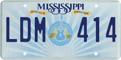 MS license plate LDM414
