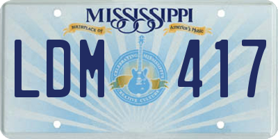 MS license plate LDM417