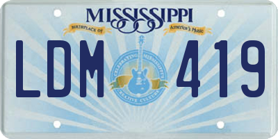 MS license plate LDM419