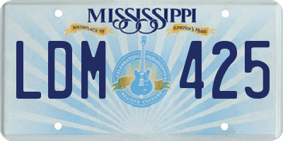 MS license plate LDM425