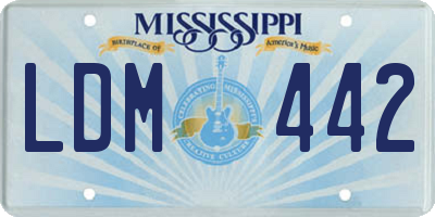 MS license plate LDM442