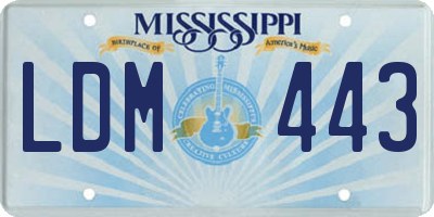 MS license plate LDM443