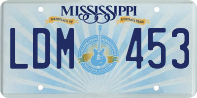 MS license plate LDM453