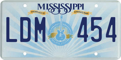 MS license plate LDM454