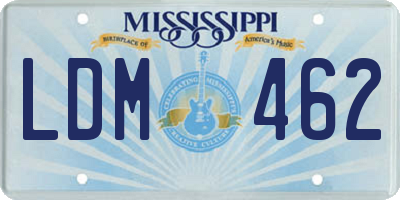 MS license plate LDM462