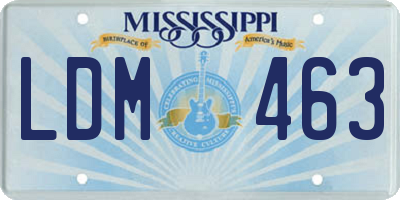 MS license plate LDM463