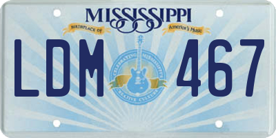 MS license plate LDM467