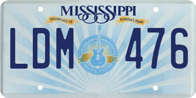 MS license plate LDM476