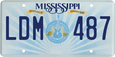 MS license plate LDM487