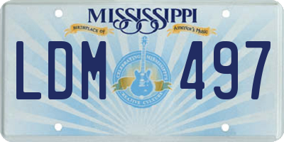 MS license plate LDM497