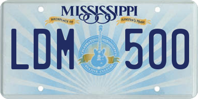 MS license plate LDM500