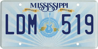 MS license plate LDM519