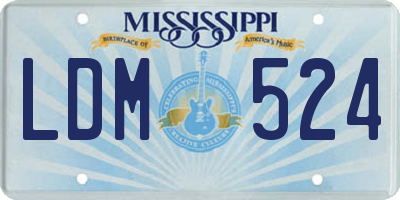 MS license plate LDM524