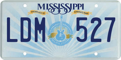 MS license plate LDM527