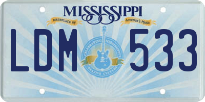 MS license plate LDM533